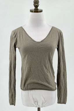 Purdey Womens Taupe Silk Cashmere Lightweight Sweater Sz 2